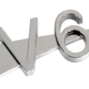 Emblema 3D cromato – V6