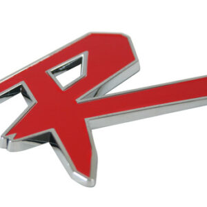 Emblema 3D cromato bicolore – R