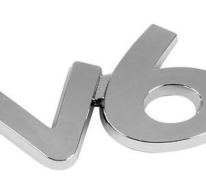 Emblema 3D cromato – V6