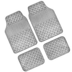 Chrome-Carbon, serie tappeti universali in pvc 4 pezzi