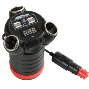 Multi-Power Cup, 3 prese accendisigari + 4 USB e voltmetro, 12/24/36V