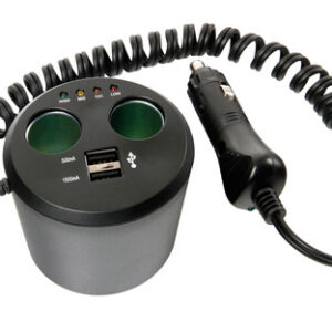 Power Cup 3 in 1, presa corrente multipla e tester batteria auto 12V+USB