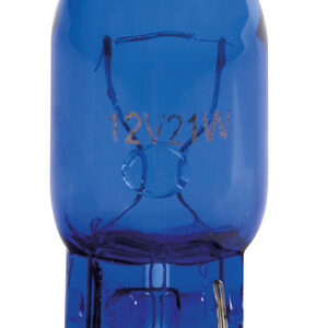 12V Blue Dyed Glass, Lampada zoccolo vetro – (W21W) – 21W – W3x16d – 2 pz  – D/Blister