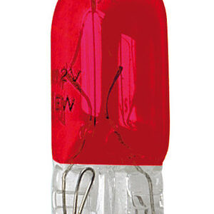 12V Lampada con zoccolo vetro – (W5W) – 5W – W2,1×9,5d – 2 pz  – D/Blister – Rosso