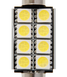 12V Hyper-Led 24 – 8 SMD x 3 chips – 15×42 mm – SV8,5-8 – 1 pz  – Scatola – Bianco – Doppia polarit? – Resistenza incorporata