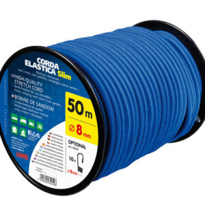 Corda elastica in bobina, blu – Ø 8 mm – 50 m
